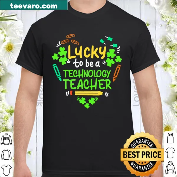 Playful heart graphic for technology teachers celebrating St. Patrick's Day
