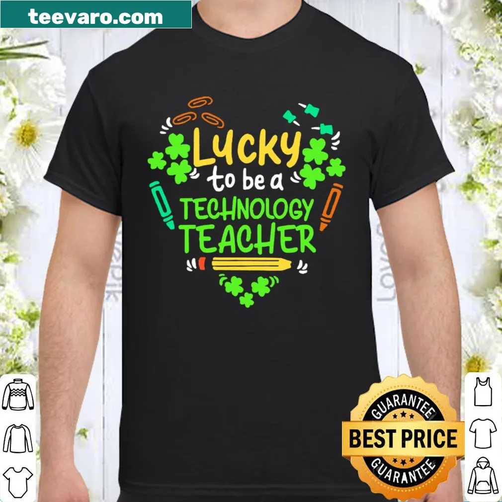 Playful heart graphic for technology teachers celebrating St. Patrick's Day