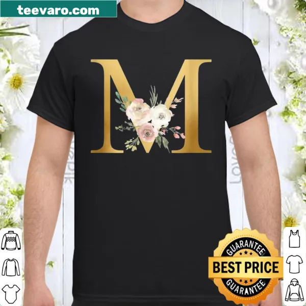 Personalized shirt with hand-lettered Letter M design for mothers and teachers