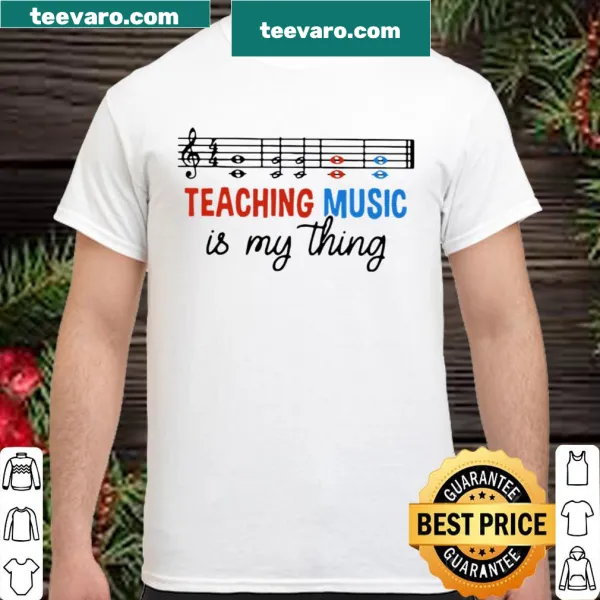 Shirt celebrating music teaching with clear typography