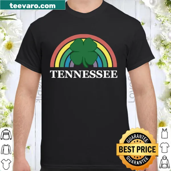 Festive St. Patrick's Day shirt with shamrocks and rainbow design