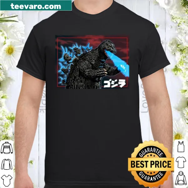 Dramatic shirt design featuring Godzilla and King Kong