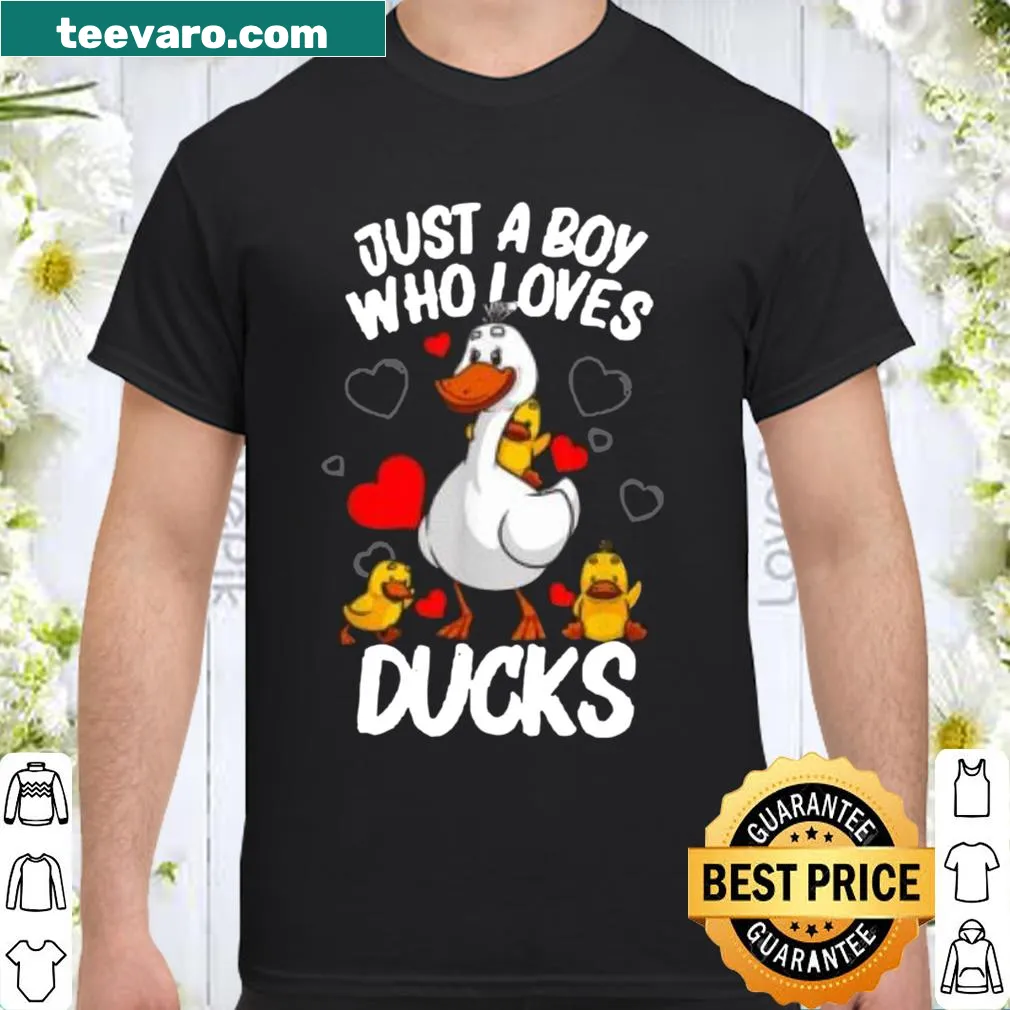 T-shirt with text: Just A Boy Who Loves Ducks