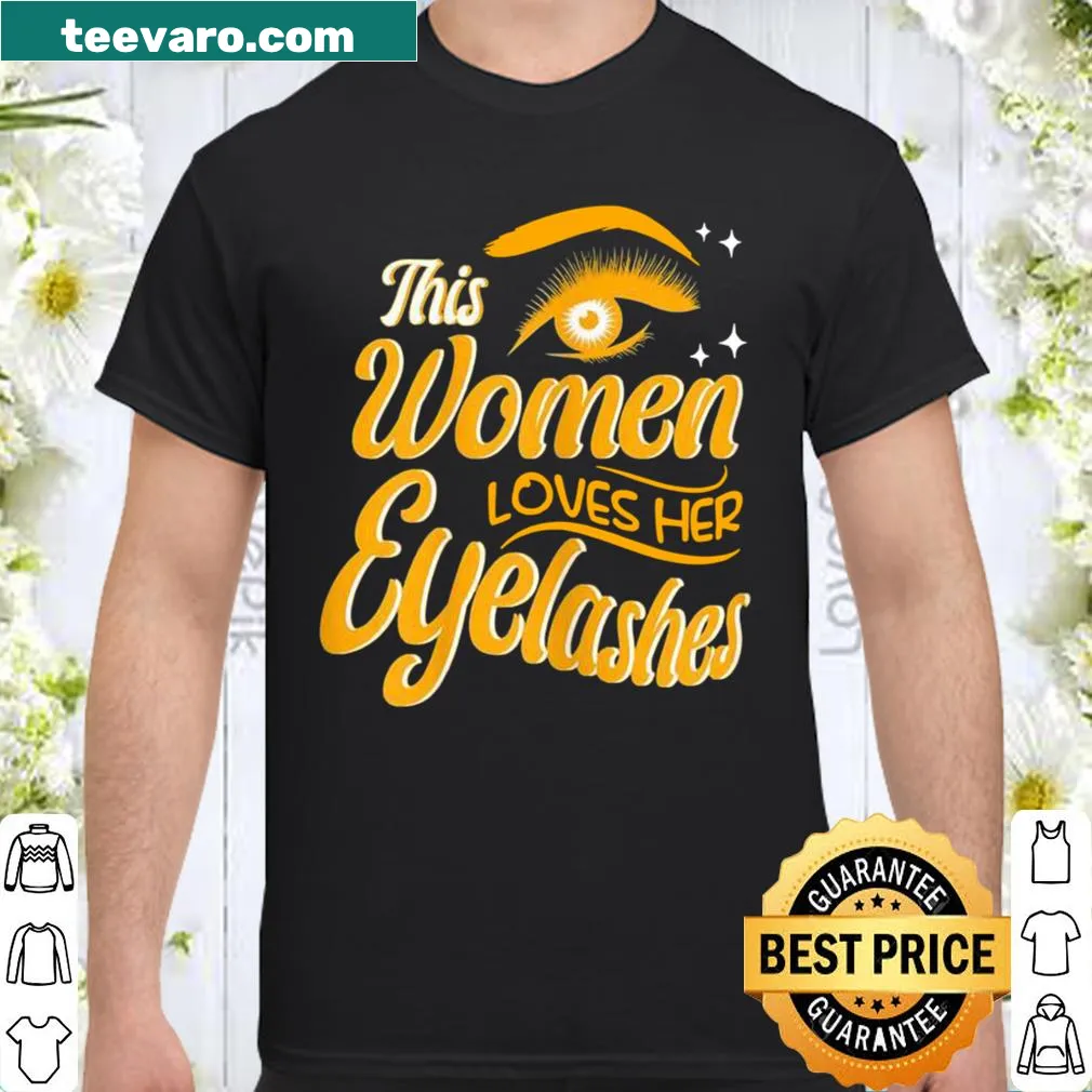Proudly displays the phrase 'This Loves Her Eyelashes' on a cosmetology shirt.