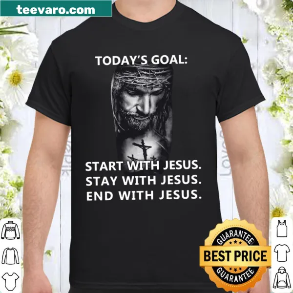 Inspirational shirt with faith-focused text about Jesus