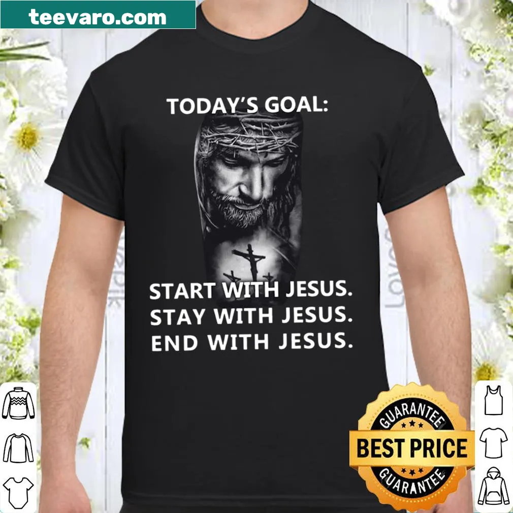 Inspirational shirt with faith-focused text about Jesus
