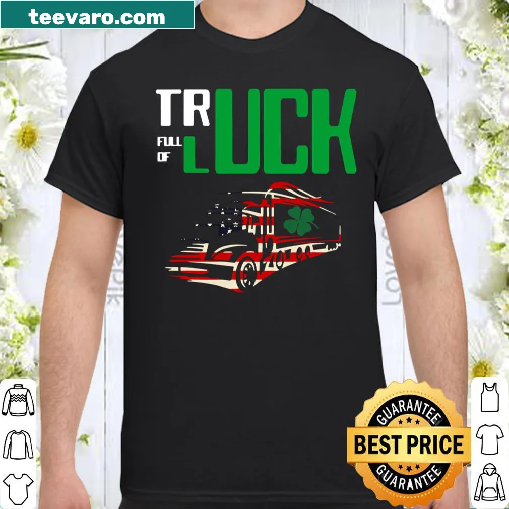 Fun truck design with luck symbols and USA flag for St. Patrick's Day