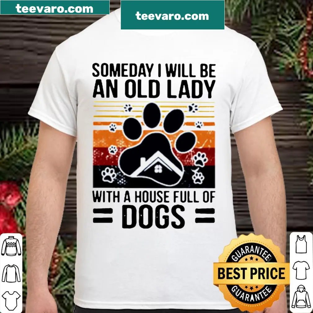 Vintage shirt with whimsical text about being an old dog lady
