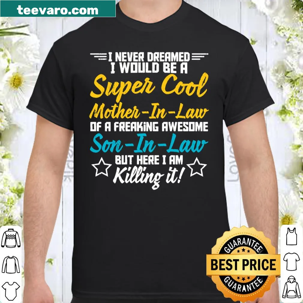 Vintage typography shirt celebrating mother-in-law and son-in-law bond