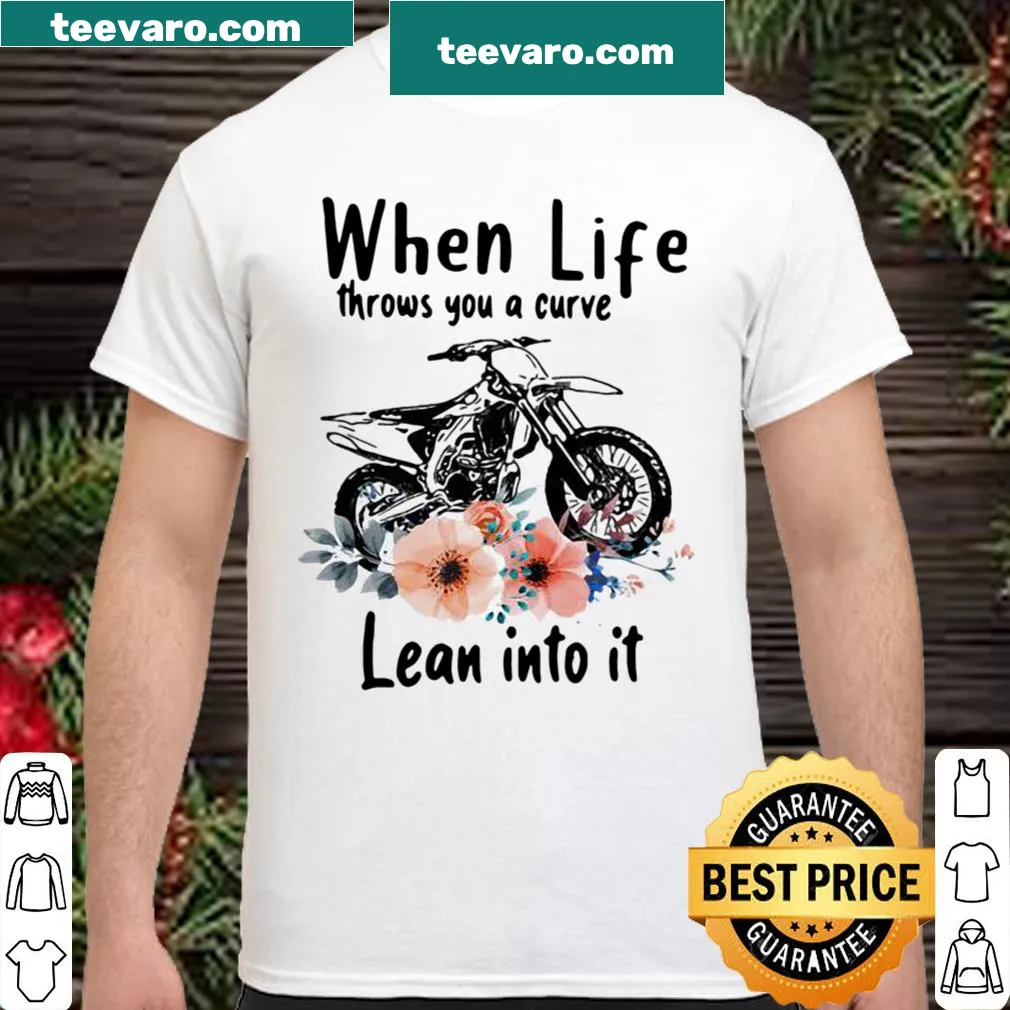 Motocross-themed shirt with inspirational floral design
