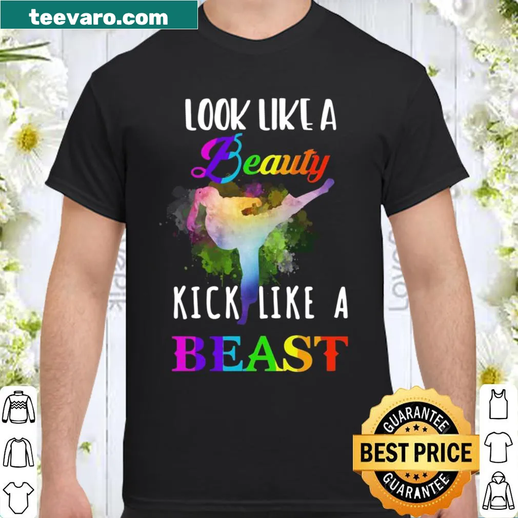Text shirt with 'Women Kickboxing Look Like Beauty Kick Like Beast'