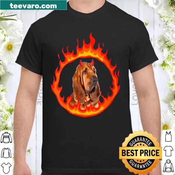 V-neck shirt featuring a charming Bloodhound illustration for dog lovers