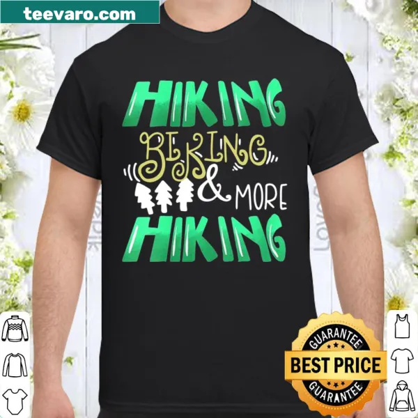 Outdoor-themed shirt for women featuring hiking and biking text