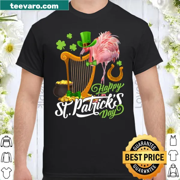 Playful Irish Flamingo graphic for St. Patrick's Day shirt