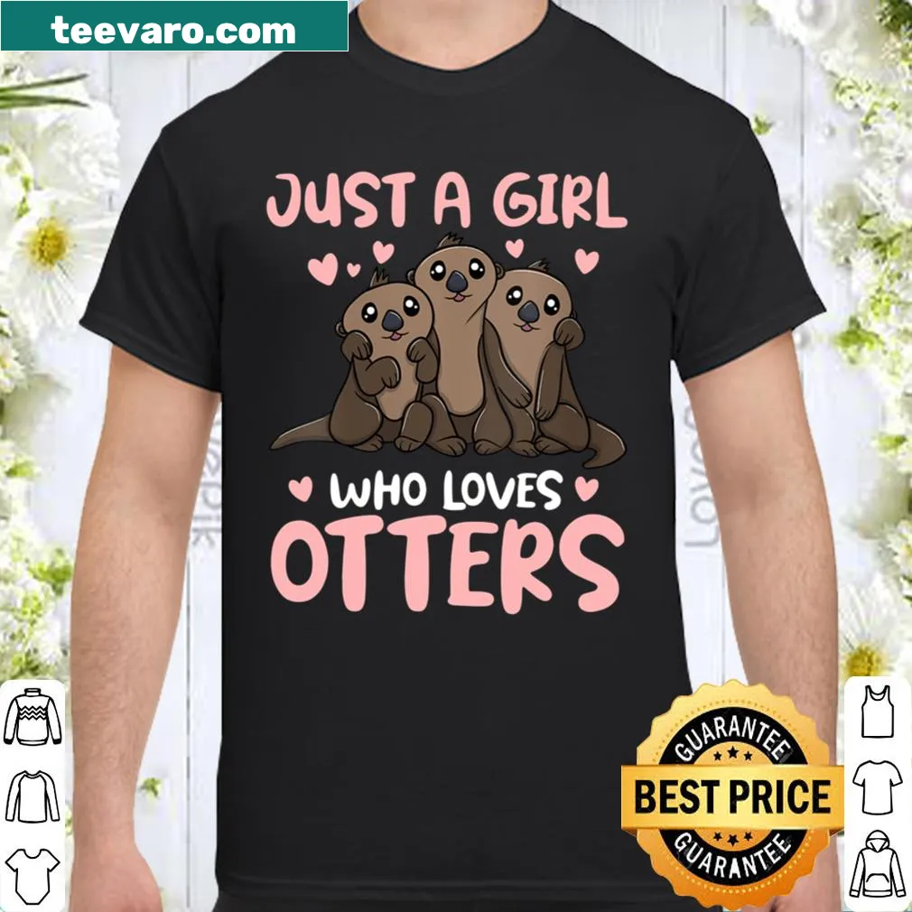 V-Neck shirt with a cute design featuring otters