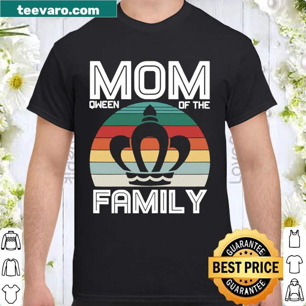 Typography shirt celebrating mom as the Qween of the Family