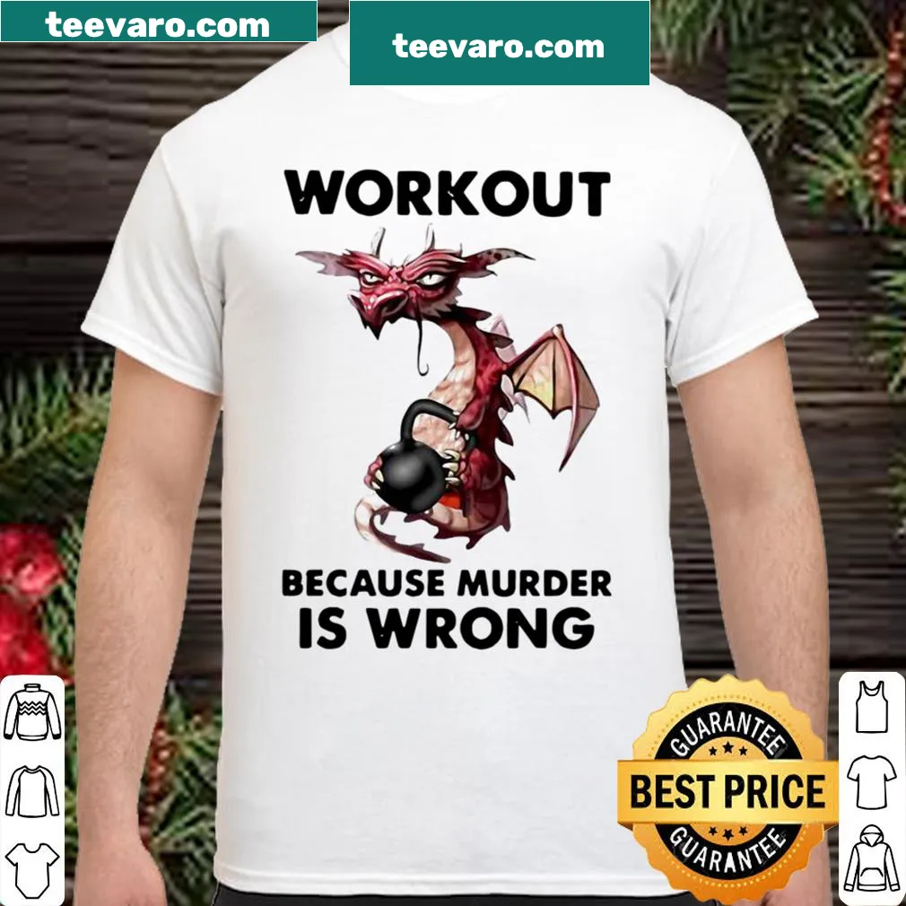 Illustrative workout shirt with a dragon and humorous slogan