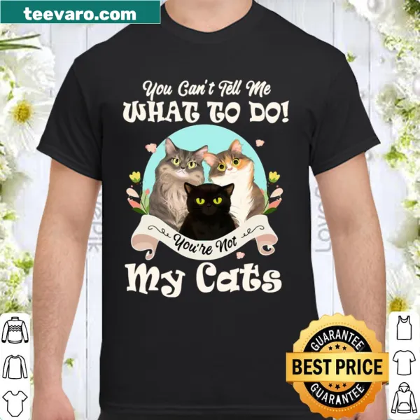Funny cat-themed shirt with humorous saying about cats