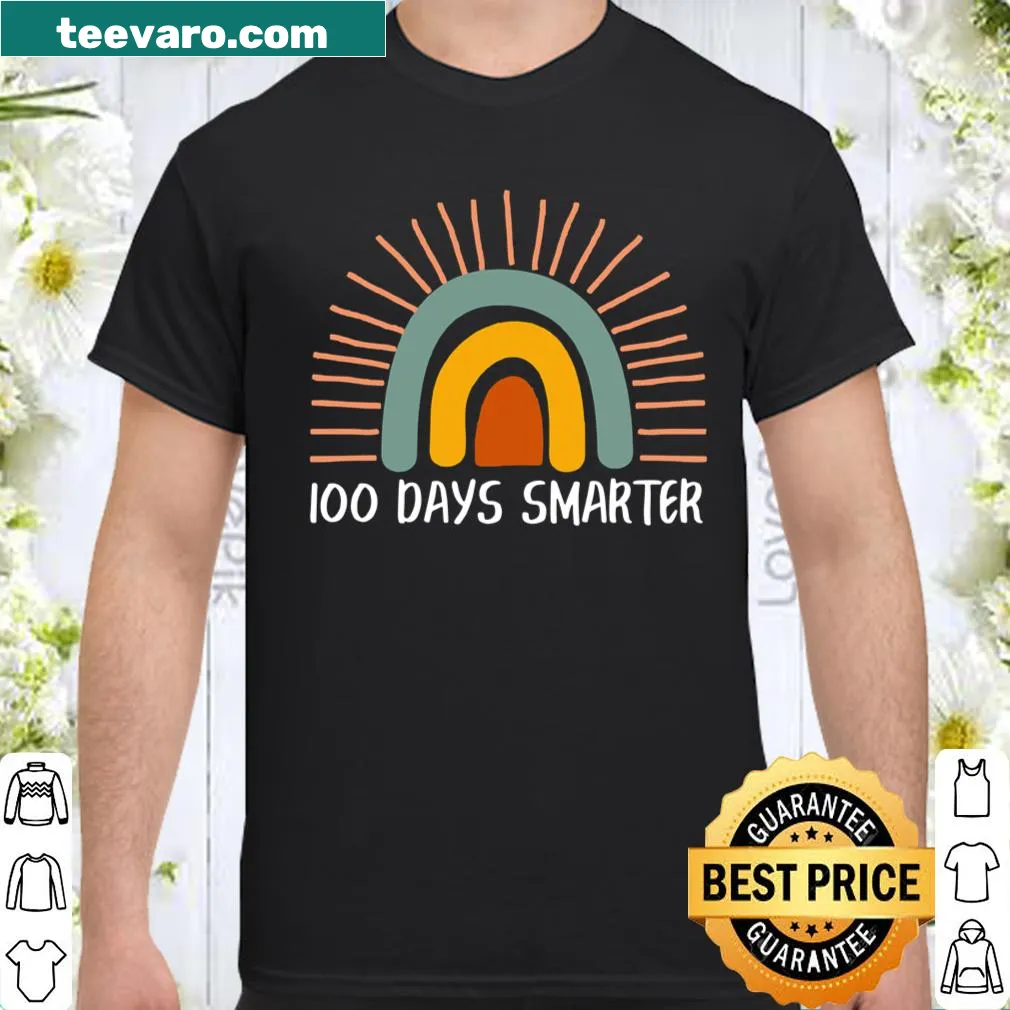 Vintage-style 100 Days Smarter shirt with playful typography celebrating school achievements