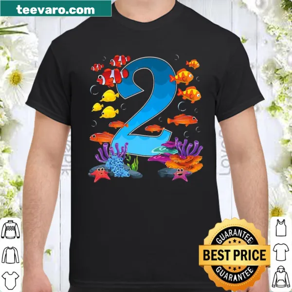 Shirt with an undersea theme celebrating 2nd birthday