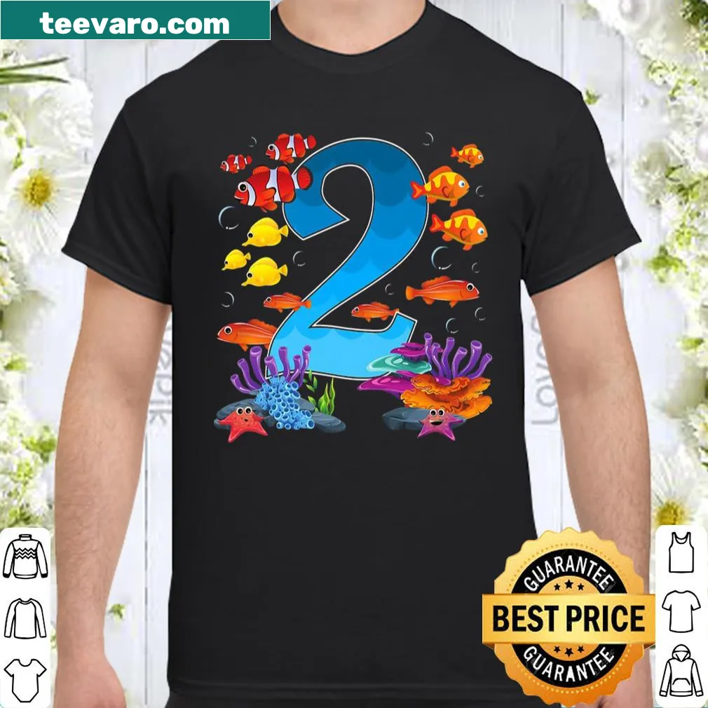 Shirt with an undersea theme celebrating 2nd birthday