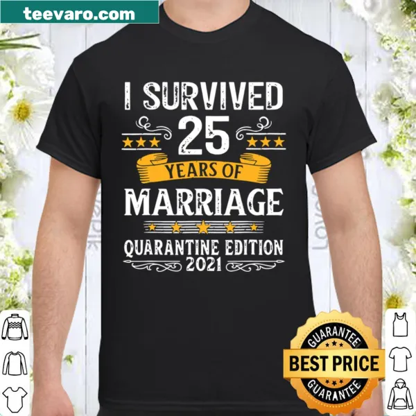 Anniversary shirt celebrating 25 years of marriage with elegant typography