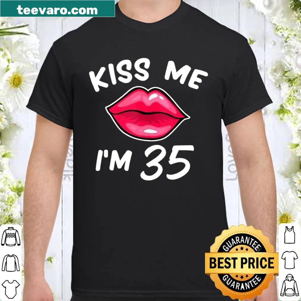 Playful typography shirt for a 35th birthday celebration