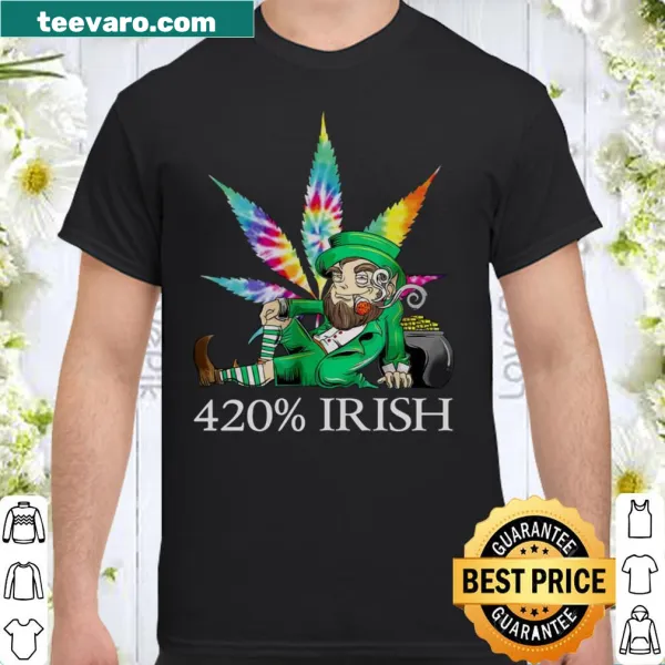 Shirt with '420% Irish' humorous text for St. Patrick's Day