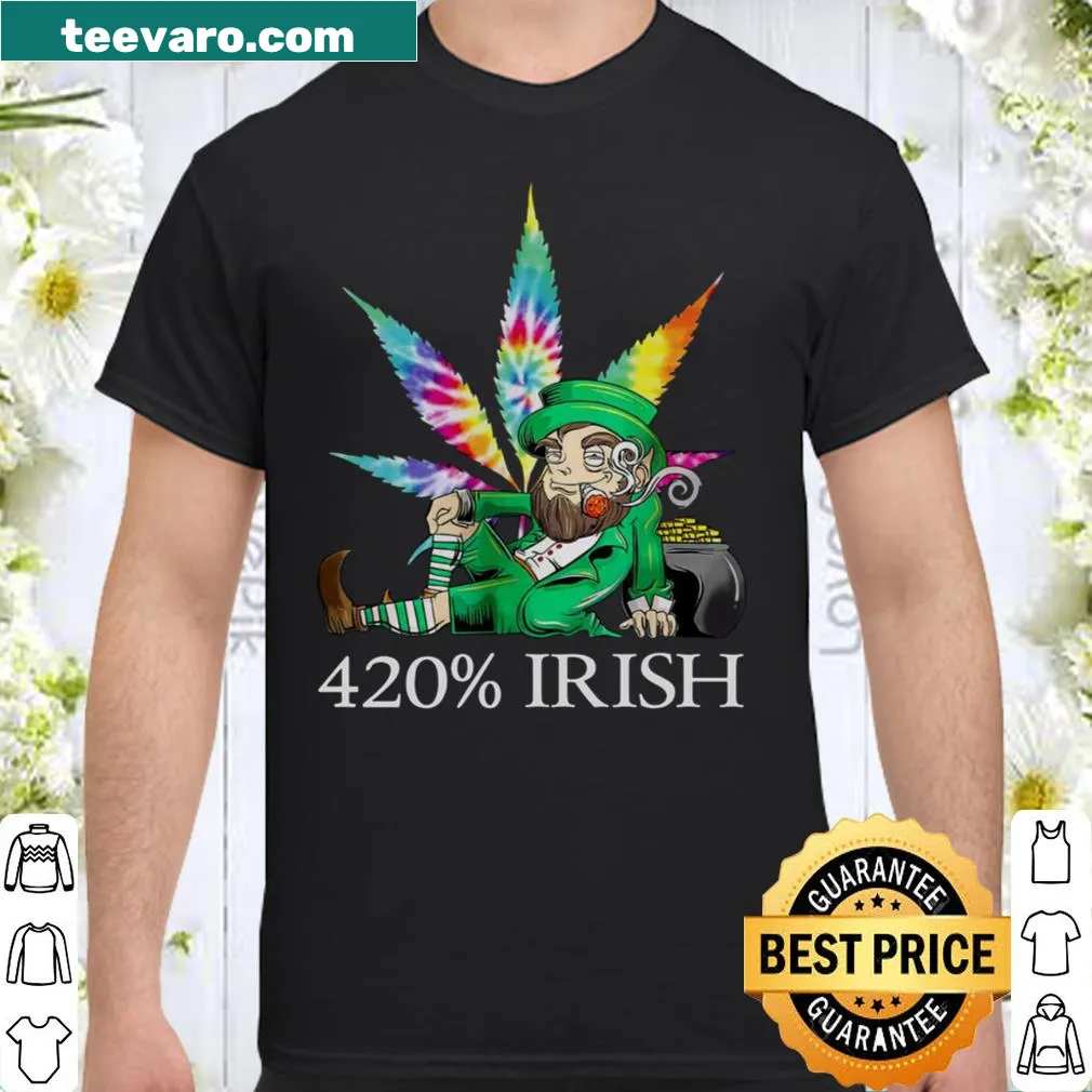 Shirt with '420% Irish' humorous text for St. Patrick's Day