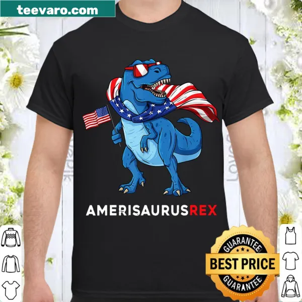 T-Rex in patriotic gear for 4th of July illustration