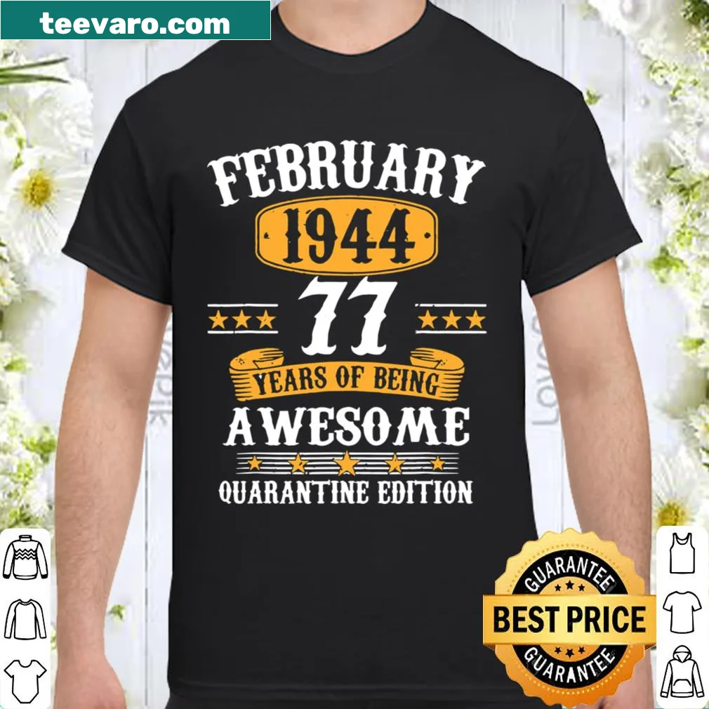 Shirt commemorating 77 years with celebratory text design