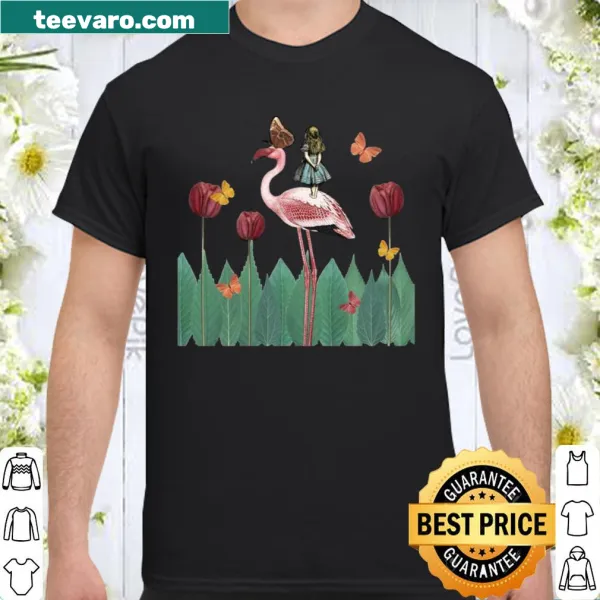 Shirt inspired by Wonderland with garden graphics.