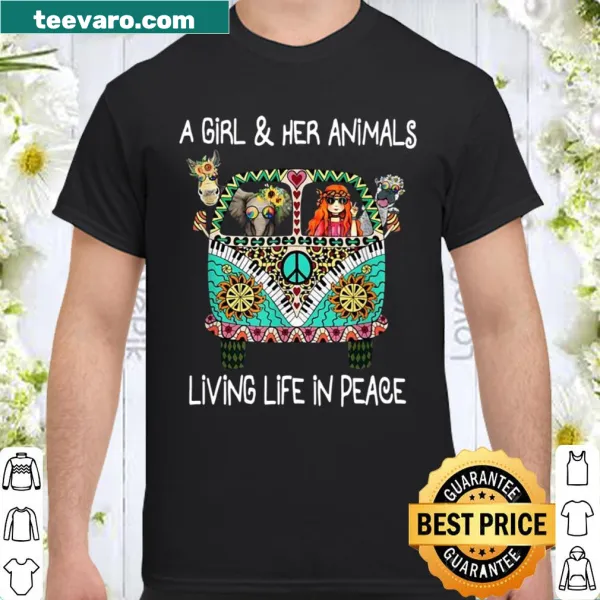 Illustration of a girl with animals promoting peace and harmony