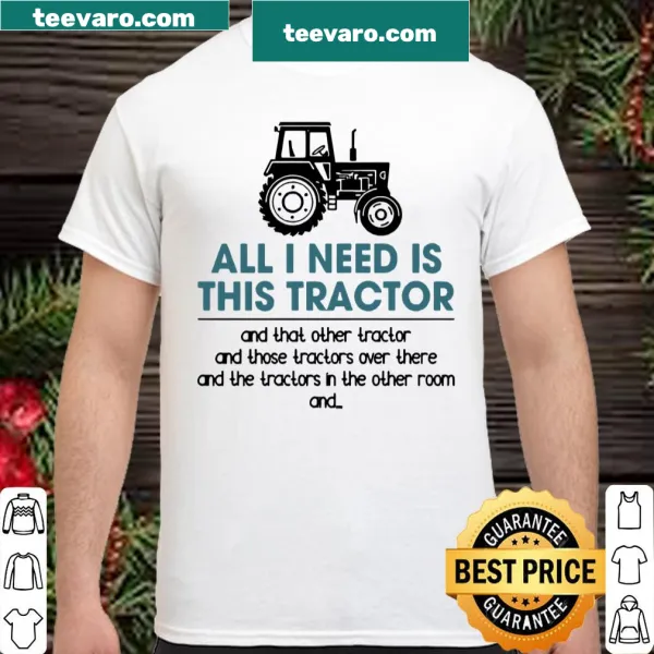 Tractor illustration on a shirt for farmers and agriculture lovers.