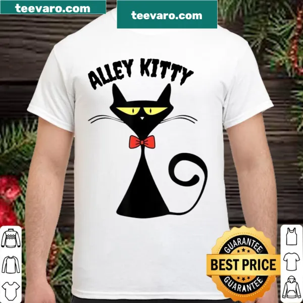 Cute shirt featuring a whimsical black cat design for cat lovers