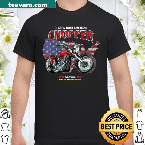 Realistic design of a custom-built American red chopper motorcycle