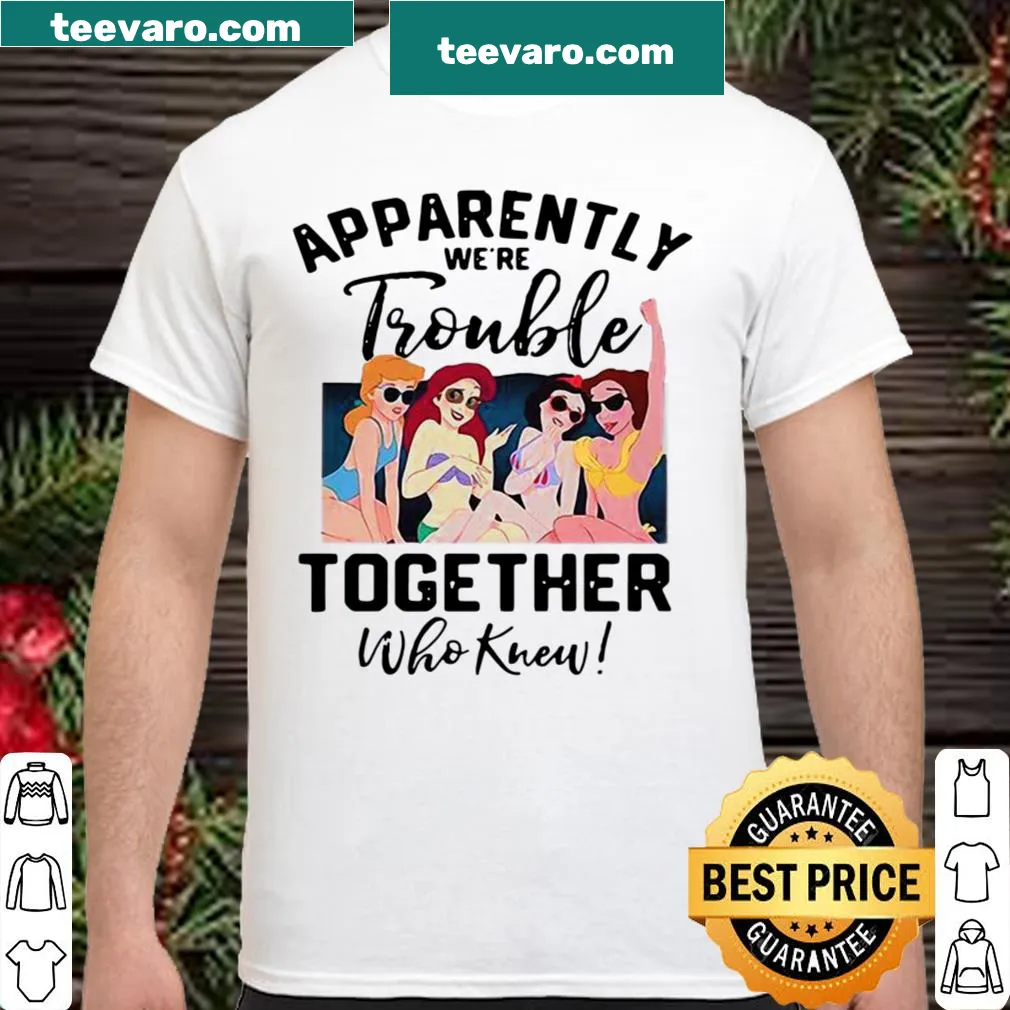 Couple's shirt with playful text about being trouble together