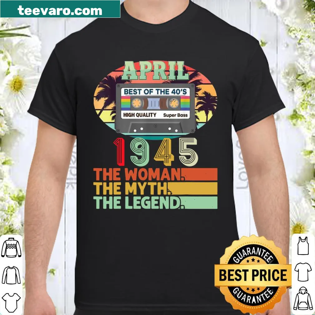 Shirt celebrating 76th birthday with 'The Myth Legend' and cassette tape design.
