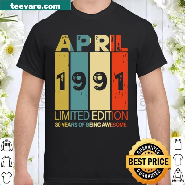 Vintage-style shirt celebrating 30 years since April 1991