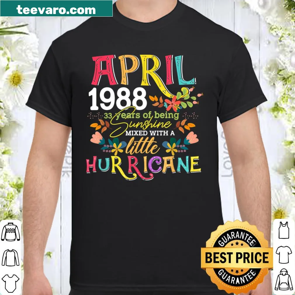 Birthday shirt for April girls celebrating 33rd birthday