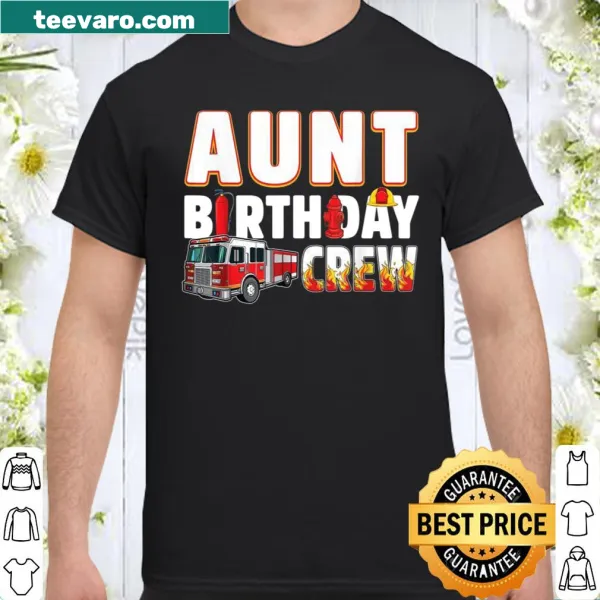 Cartoon fire truck graphic for Aunt Birthday Crew