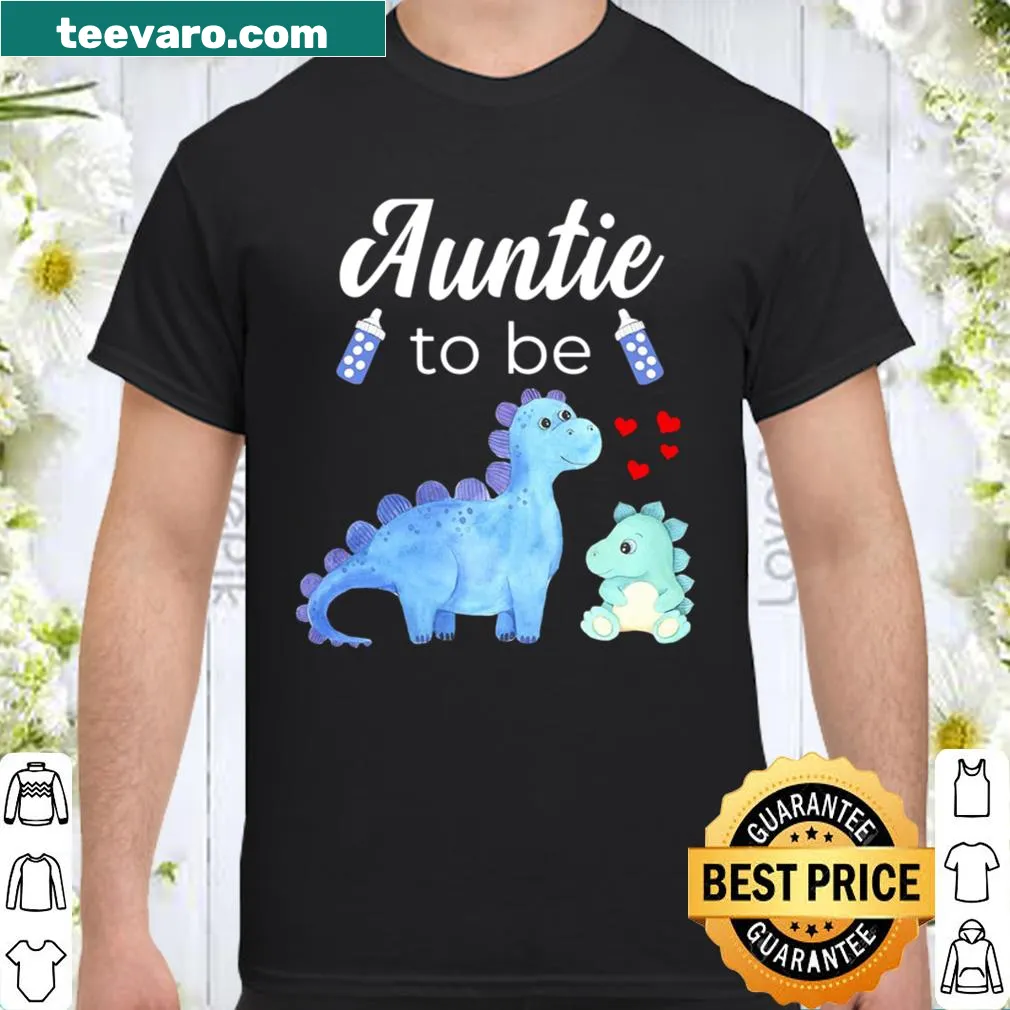 Dinosaur design with text reading Auntie To Be for baby shower