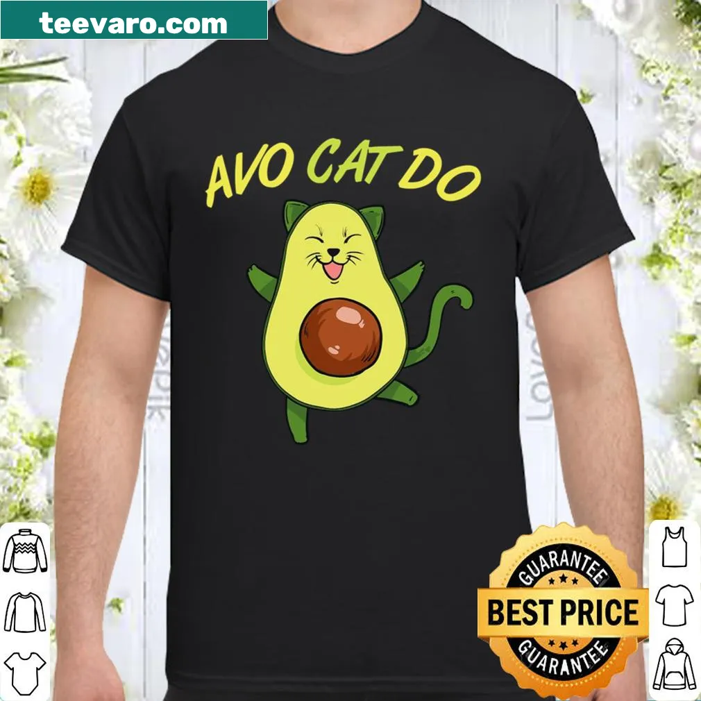 Cute illustration of a cat and avocado with 'Avo Cat' text.