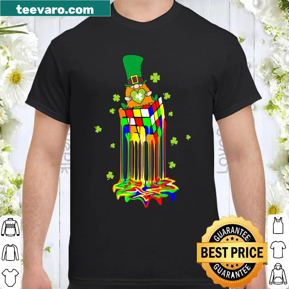 Melting Rubik's Cube graphic on a fun t-shirt
