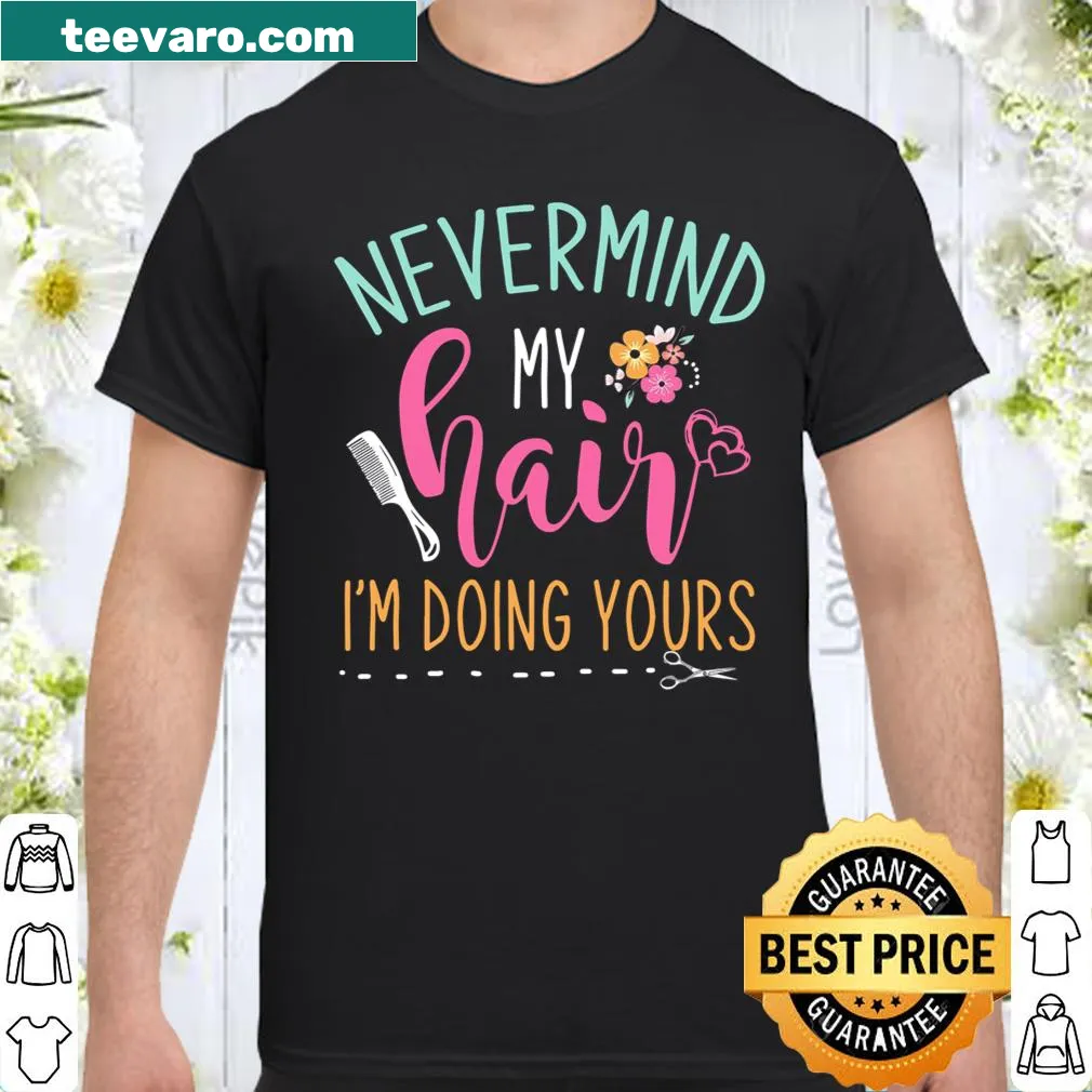 Playful hairstylist shirt featuring a fun barber graphic