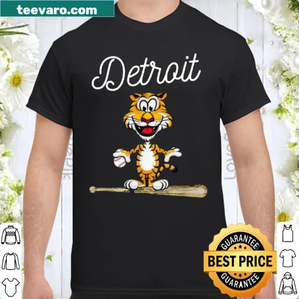 Distressed baseball shirt featuring a tiger mascot graphic