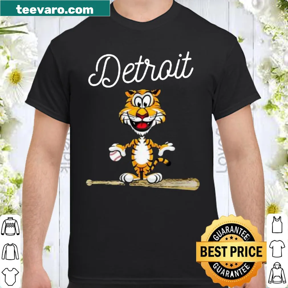 Distressed baseball shirt featuring a tiger mascot graphic