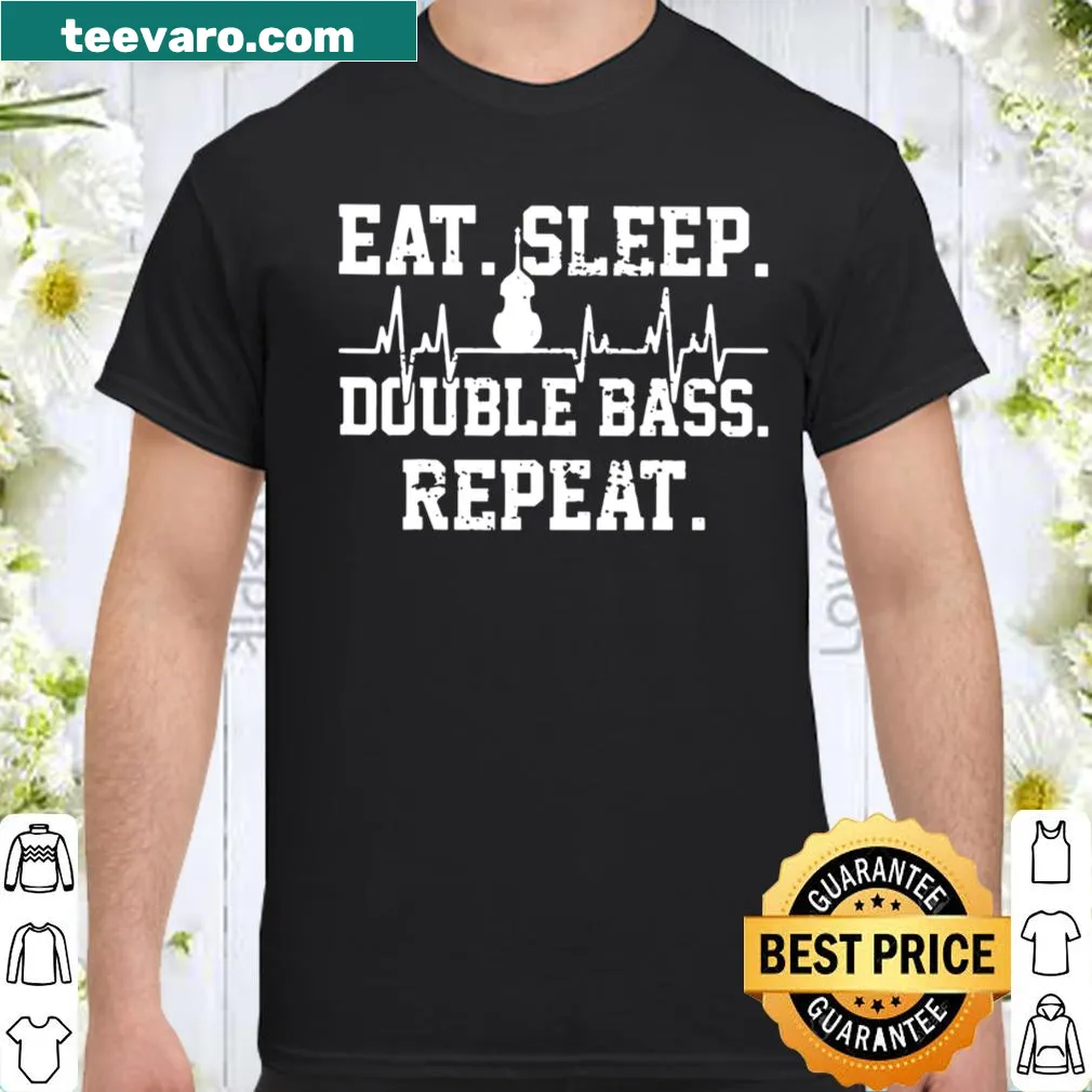 Vintage-style shirt for bass guitar players with heartbeat graphic.