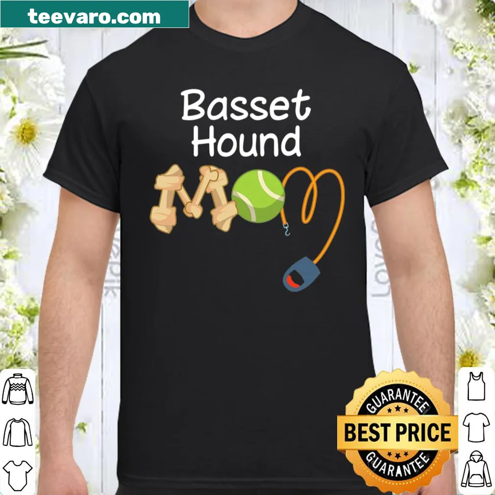 Illustration of a Basset Hound celebrating dog moms