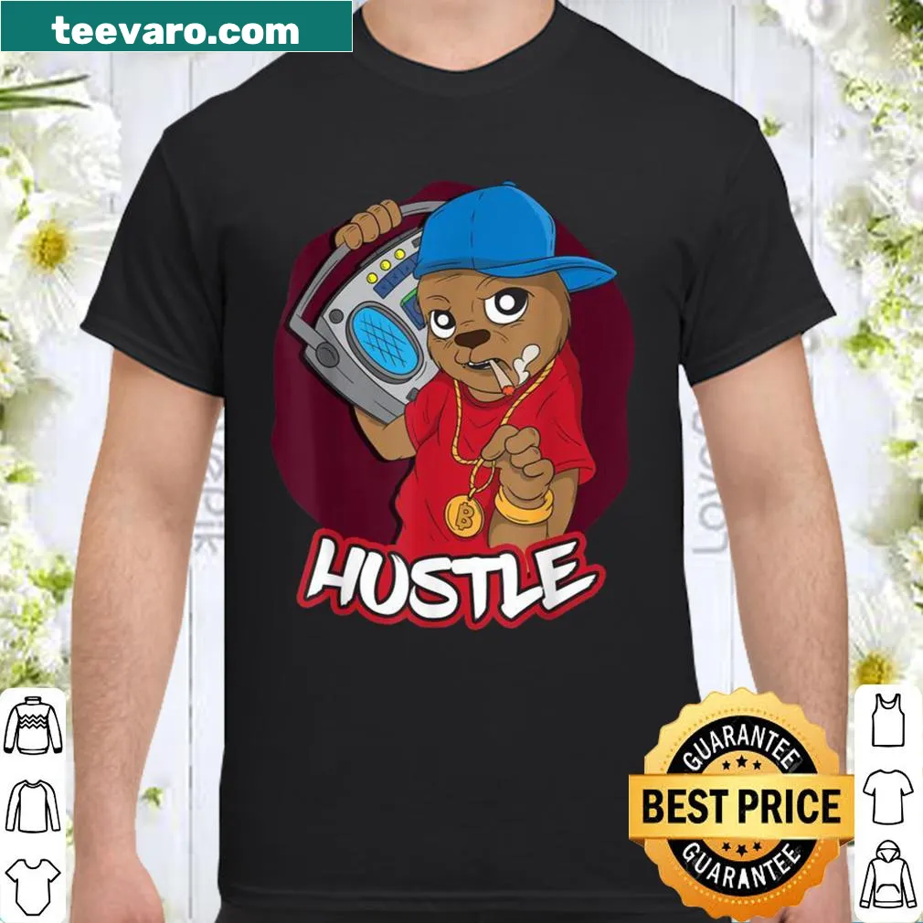 Cartoon bear representing hip-hop culture with playful text